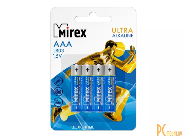 Батарея щелочная Mirex LR6 / AA 1,5V 4 шт, ecopack