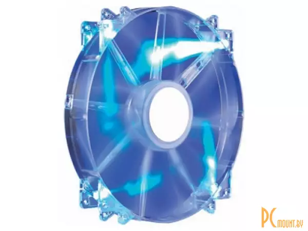 Вентилятор Cooler Master R4-LUS-07AB-GP MegaFlow Blue 200x200x30mm, корпусной вентилятор, Blue LED, 3-pin, 700 RPM, Sleeve bearing, 110 CFM